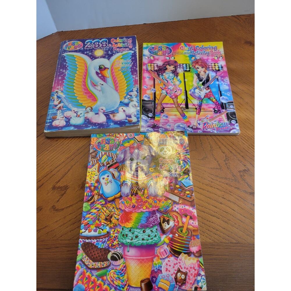 Lot of 3‎ Lisa Frank Children Girls Paperback Giant Activity and Coloring Books